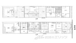 中京区冷泉町京町家(室町二条）間取り図面