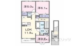 メゾン　モナムール　２間取り図面