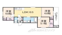 クリエオーレ牧野阪間取り図面