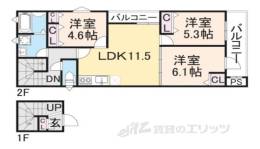 クリエオーレ牧野阪間取り図面