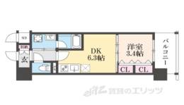 リシュドール梅小路間取り図面
