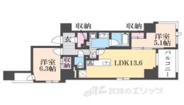 シーンズ京都鴨川河原町間取り図面