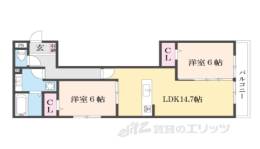 仮称）嵯峨広沢西裏町D-ROOM間取り図面