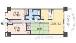 ﾛｰﾀﾘｰﾏﾝｼｮﾝ西大津２番館間取り図面