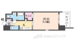 フォレストグレイス高井田１間取り図面