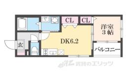 ハーモニーテラス椥辻西浦町２間取り図面