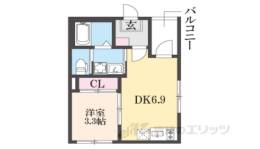 ハーモニーテラス椥辻西浦町２間取り図面
