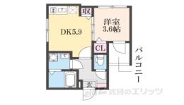 ハーモニーテラス椥辻西浦町間取り図面