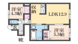 Ｌａｃｉｎｅ王寺Ｌｃｏｕｔ間取り図面