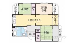 近鉄東生駒ガーデンハイツM棟間取り図面
