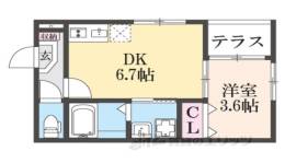 ハーモニーテラス太秦安井車道町２間取り図面
