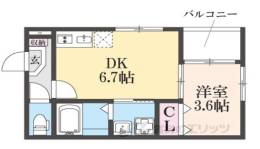 ハーモニーテラス太秦安井車道町２間取り図面