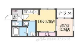 ハーモニーテラス太秦安井車道町３間取り図面