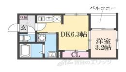 ハーモニーテラス太秦安井車道町３間取り図面