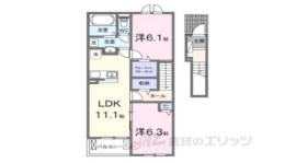 仰木の里東7丁目アパートＡ間取り図面
