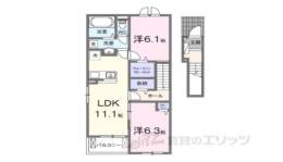 仰木の里東7丁目アパートＡ間取り図面
