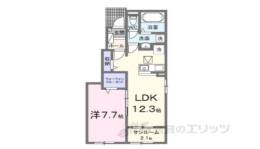 仰木の里東7丁目アパートＢ間取り図面