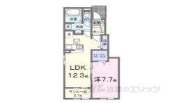 仰木の里東7丁目アパートＢ間取り図面