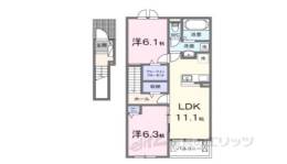 仰木の里東7丁目アパートＢ間取り図面