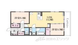 アレ・デ・フルール西向日駅前A棟間取り図面