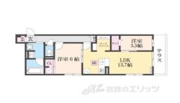 アレ・デ・フルール西向日駅前A棟間取り図面