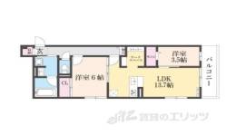 アレ・デ・フルール西向日駅前A棟間取り図面