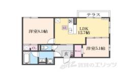 アレ・デ・フルール西向日駅前A棟間取り図面