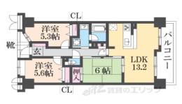 ﾗｲｵﾝｽﾞﾏﾝｼｮﾝ四条大宮ｶﾞｰﾃﾞﾝｼﾃｨ間取り図面