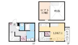 ハーモニーテラス淀新町２間取り図面
