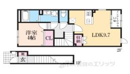 水口町新城新築アパート2間取り図面