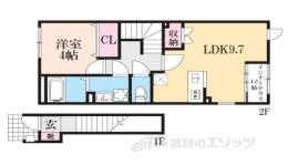 水口町新城新築アパート2間取り図面