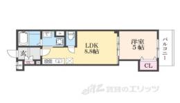 クリエオーレ藤阪東町２間取り図面