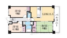 ユニライフ大和高田２間取り図面