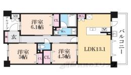 グラン・コート西京極２間取り図面