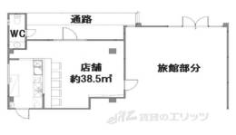 奈良白鳳旅館１階店舗間取り図面