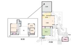 百万遍市中の山居　商いの町家間取り図面