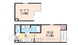 ハーモニーテラス深草東伊達町２間取り図面