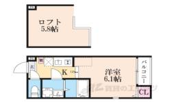 ハーモニーテラス深草東伊達町２間取り図面