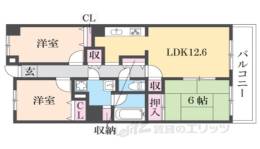 ﾗｲｵﾝｽﾞｽﾃｰｼｮﾝﾌﾟﾗｻﾞ近江八幡弐番館間取り図面