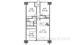 ライオンズヒルズ生駒503間取り図面