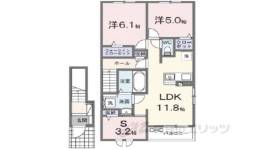 クラール倉治B間取り図面