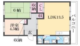 フラワリータウン生駒Ａ棟間取り図面