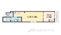 アドバンスコート四条堀川２間取り図面