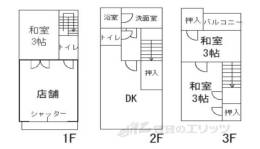 百足屋町半棟貸ビル間取り図面