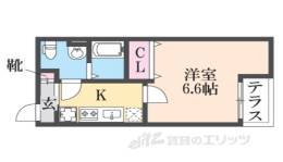 グランデコート西院三蔵(家具付き)間取り図面