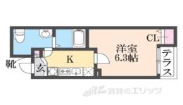 グランデコート西院三蔵(家具付き)間取り図面