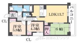 シャルマンコーポ桜井２間取り図面