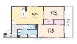 仮称)D-ROOM上京区米屋町ハイツ間取り図面