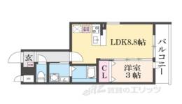 ＬＥＩ　ＣＯＵＲＴ椥辻１間取り図面