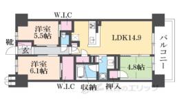 クラッシィハウス京都六地蔵10階間取り図面